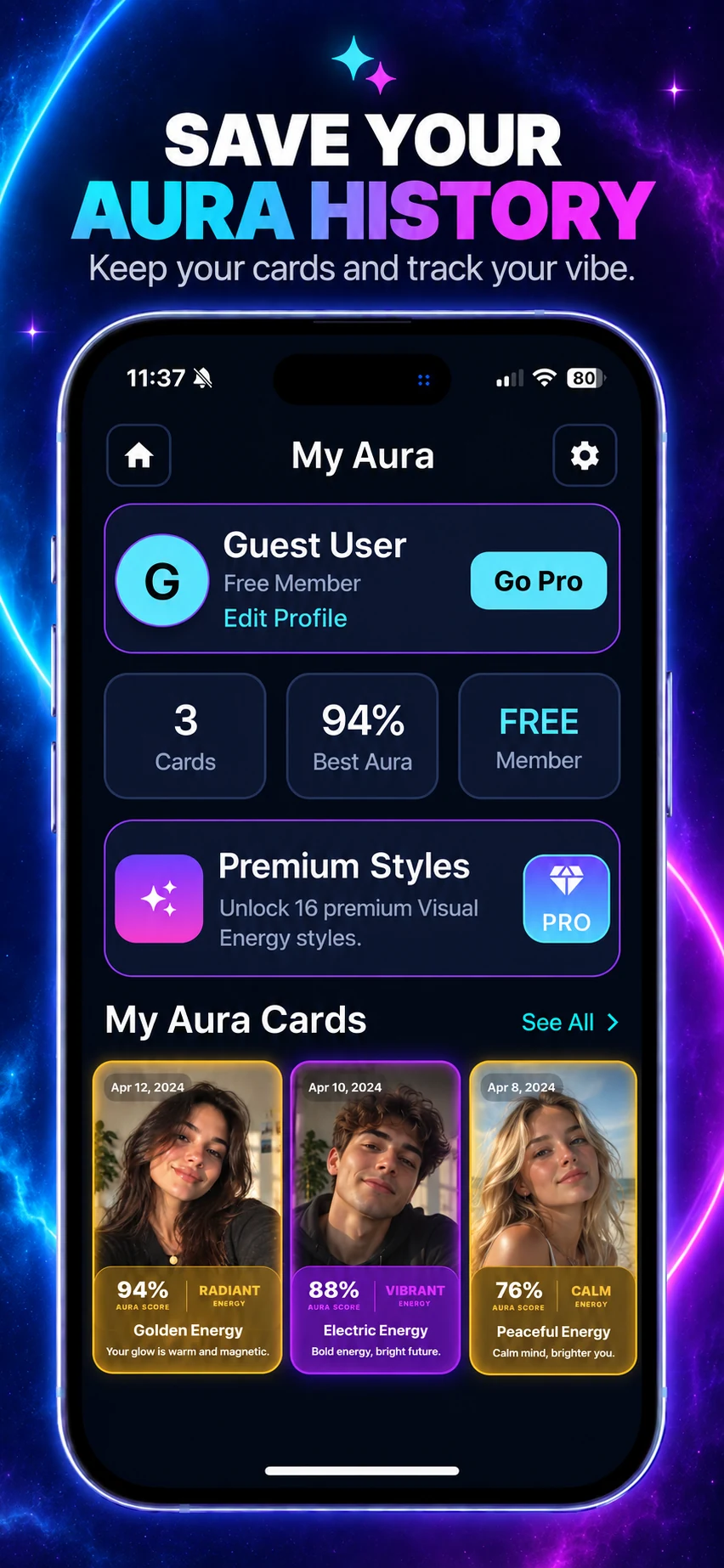 Save your aura history PrismAura poster