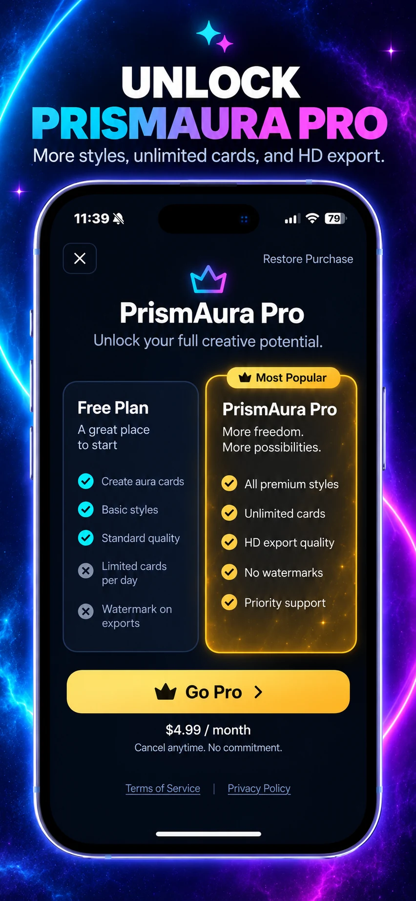 Unlock PrismAura Pro promotional poster