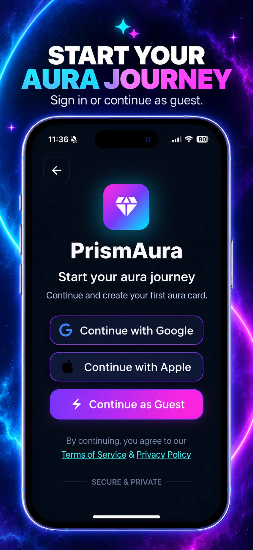 PrismAura start your aura journey promotional poster